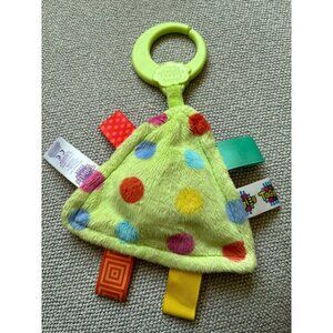 Taggies Baby Squeaker Triangle Clip Toy Seat Stroll Lovey Security Plush Blanket